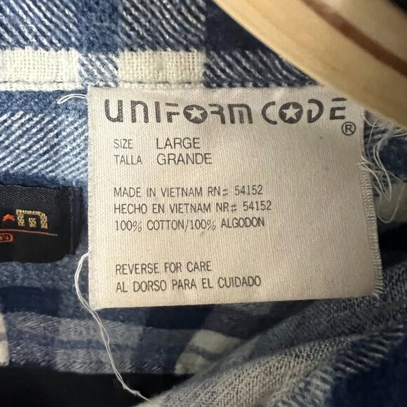 Led Zeppelin, Flannel, Blue, Black, White, Vintage, LARGE - Picture 3 of 3